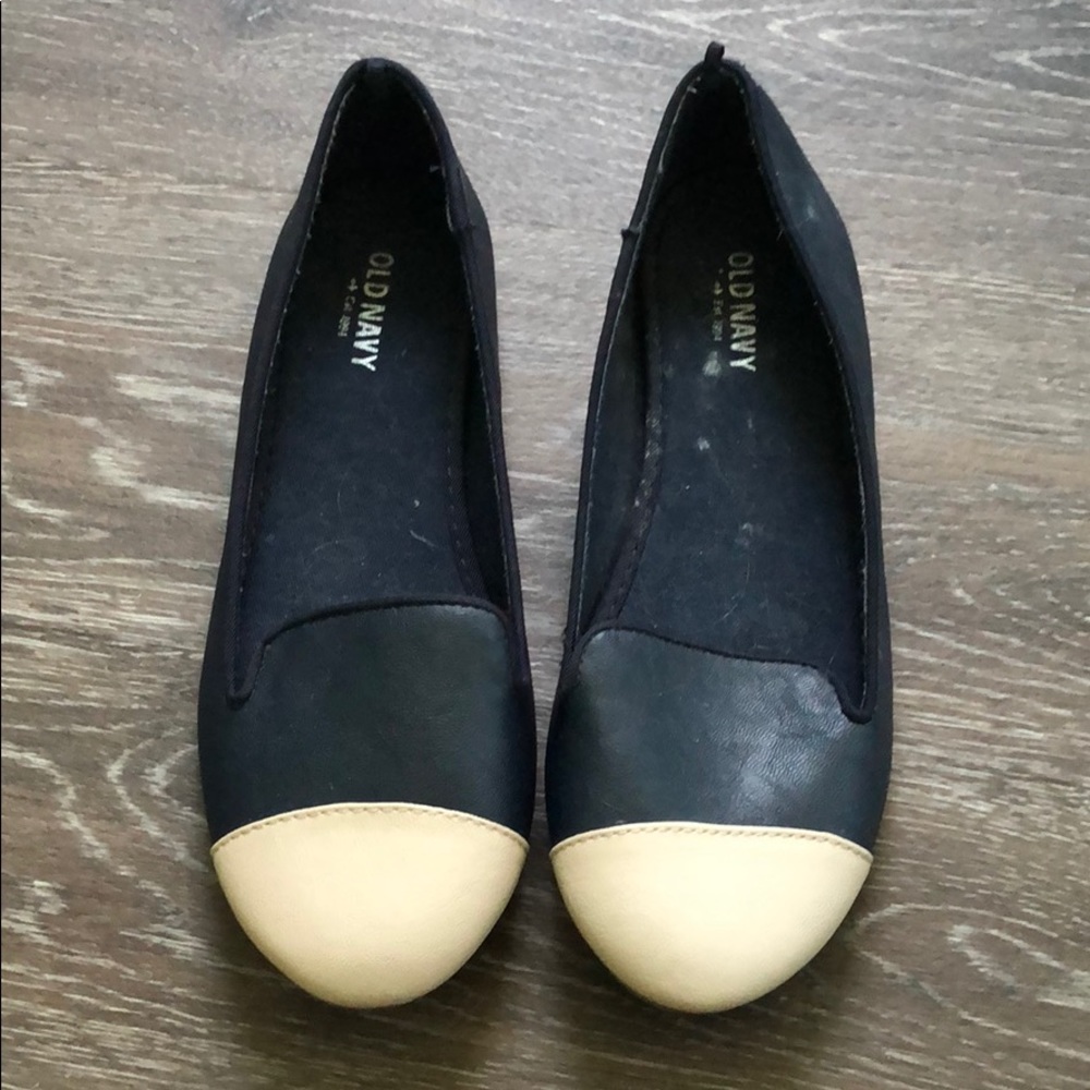 Size 6 Navy blue/nude flats